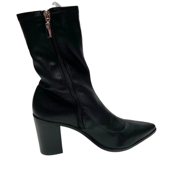 NIB SCHUTZ AMELLIE LEATHER MID CALF SOCK BOOTS IN BLACK SZ  9.5 - 6.5 - Picture 5 of 12